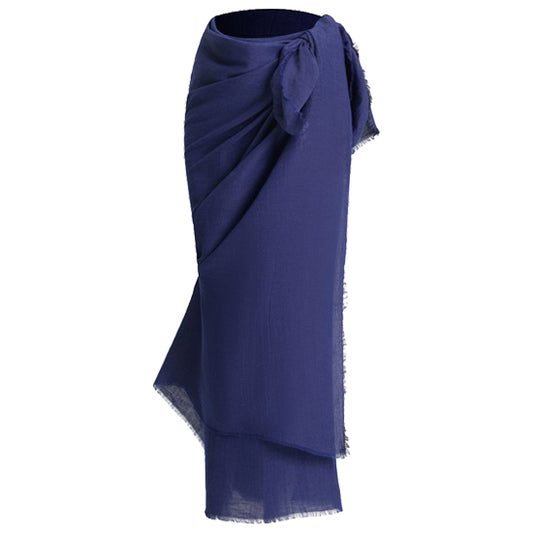 Pareo  linen mix  190CMX120CM  navy blue
