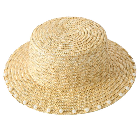 Hat sun hat summer hat reed pearls