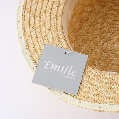 Hat sun hat summer hat reed pearls