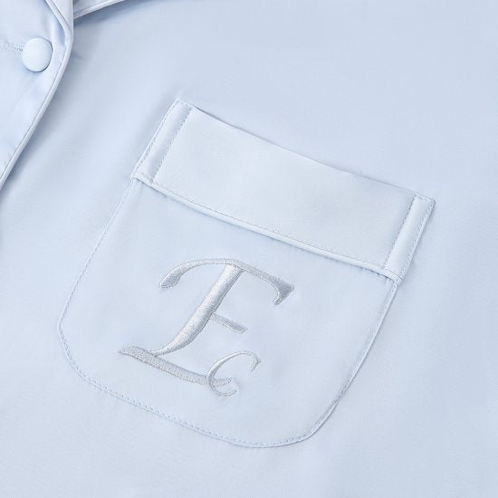 Pyjama short pyjama light blue  satin medium