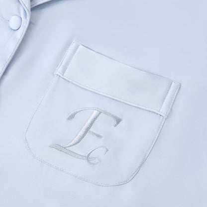 Pyjama short pyjama light blue  satin medium