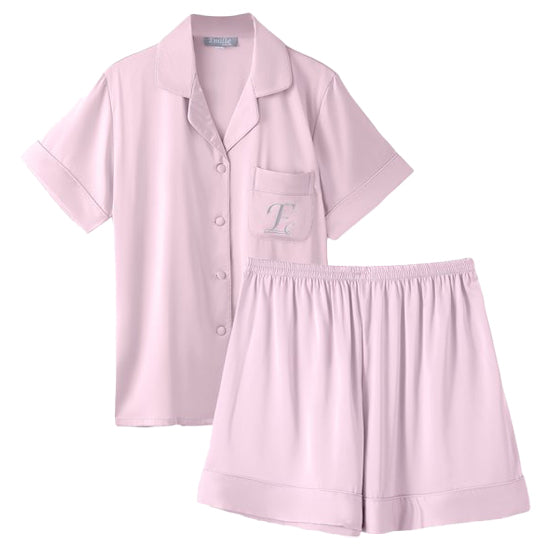 Pyjama short pyjama  pink satin medium