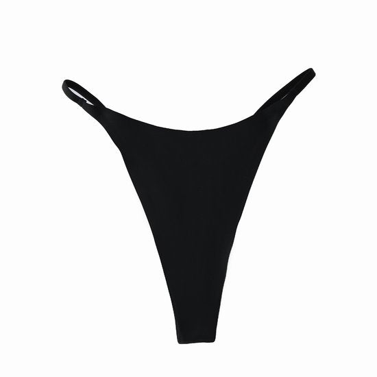 Thong set of 5 minimalist with narrow band black