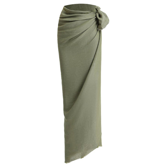 Pareo linen mix 190X120CM olive green