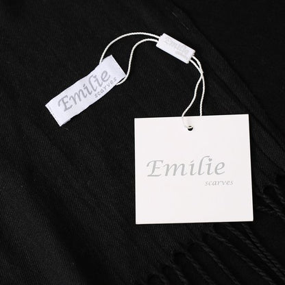 Black shawl pashmina XL 100% recycled polyester 220X90CM