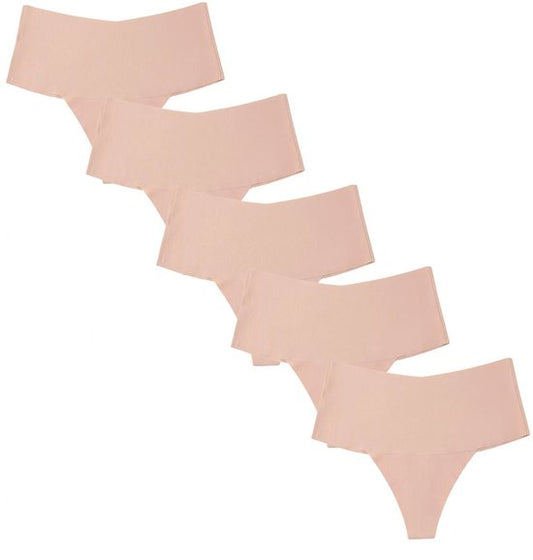 thong high waist 5 pieces beige