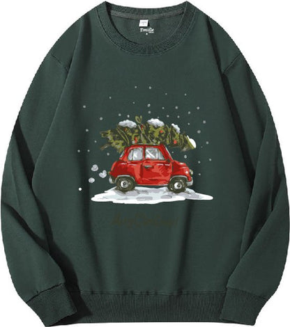 Christmas sweater green  Christmas tree on car