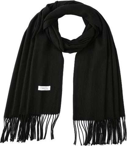 Black pashmina shawl 200X70CM 100% recycled polyester
