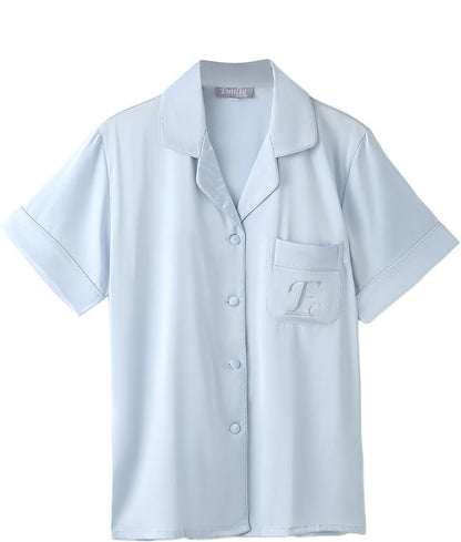 Pyjama short pyjama light blue  satin medium