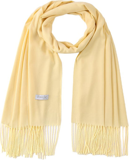 Vanilla yellow  shawl  pashmina  200X70CM 100% recycled polyester