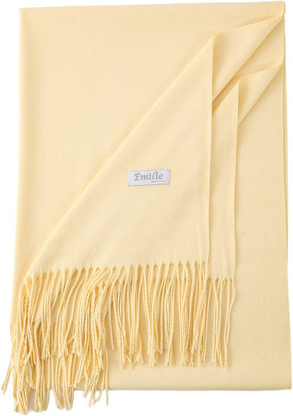 Vanilla yellow  shawl  pashmina  200X70CM 100% recycled polyester