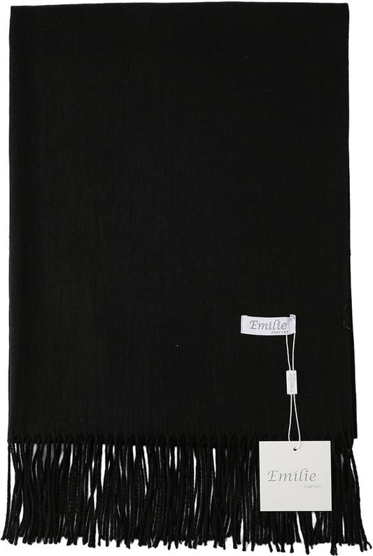 Black pashmina shawl 200X70CM 100% recycled polyester
