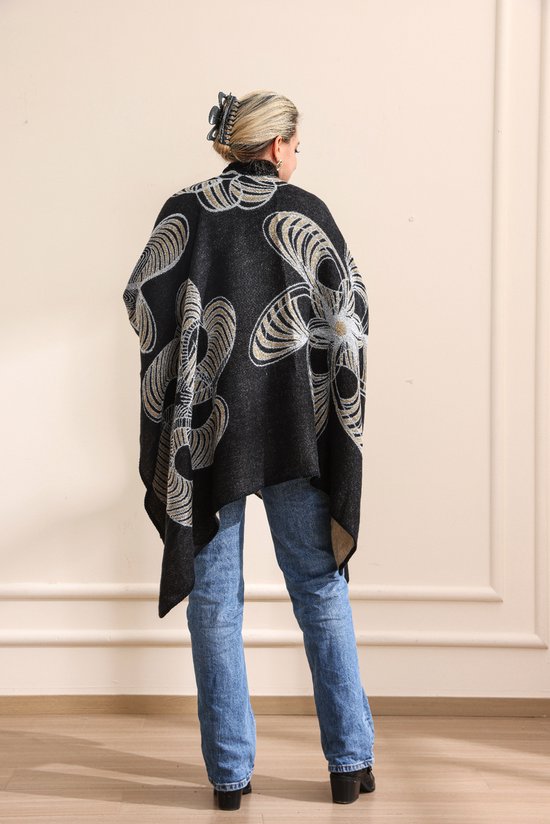 Emilie scarves  poncho  cape gray-anthracite shawl