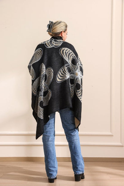 Emilie scarves  poncho  cape gray-anthracite shawl