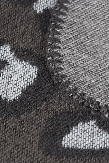 Emilie scarves poncho cape  leopard print gray  shawl