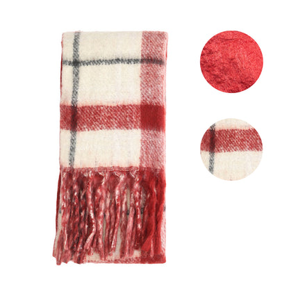 Two toned Checked print scarf red
