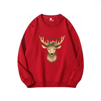 Christmas sweater red  reindeer chic  stylish