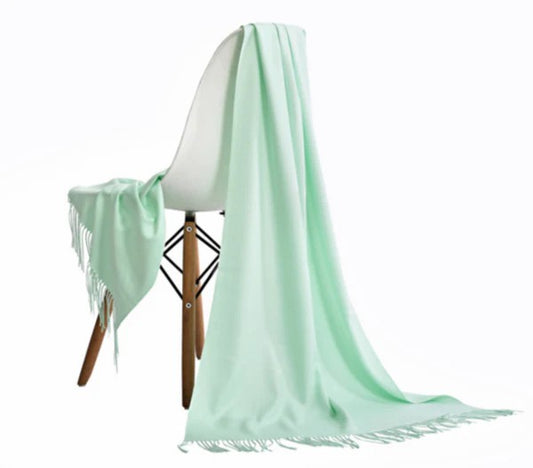 Pashmina scarf light mint green