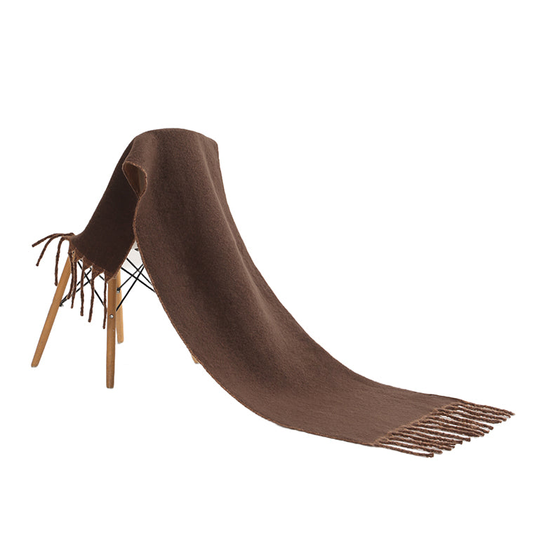 Two-tone winter scarf brown & camel