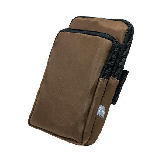 Sports Arm Phone Belt – Water-Resistant Running Armband (17x9cm)-brown