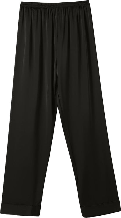 Pyjamas satin luxury trousers & shirt black