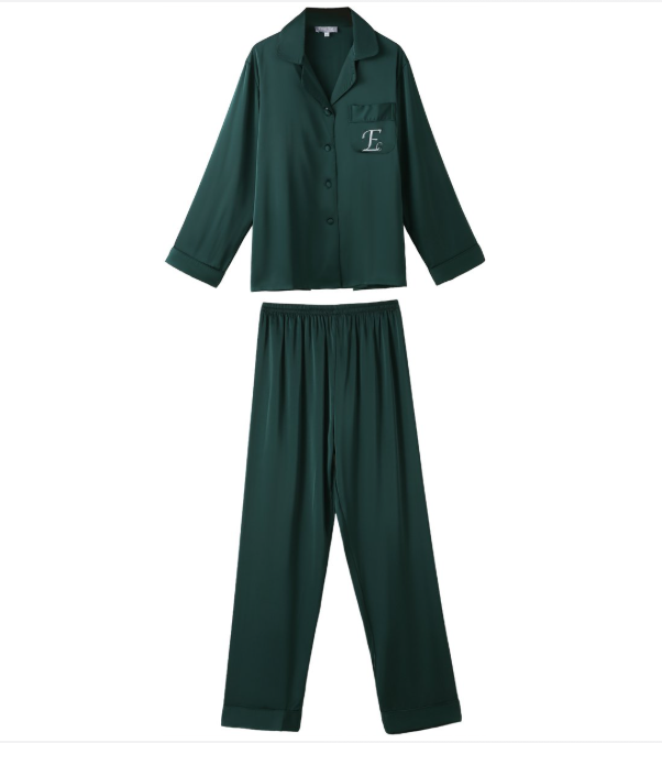 Pajamas satin luxury pants & shirt green