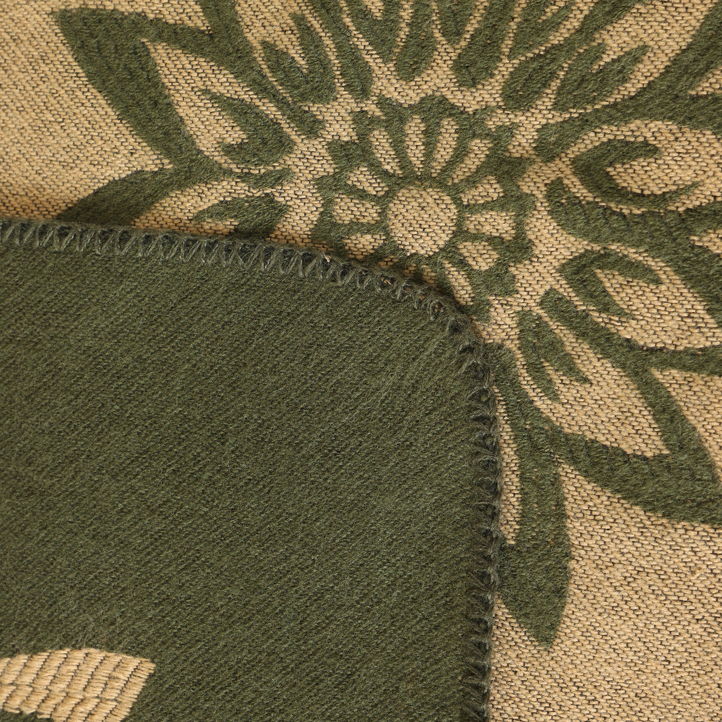 Winter Poncho green flower print