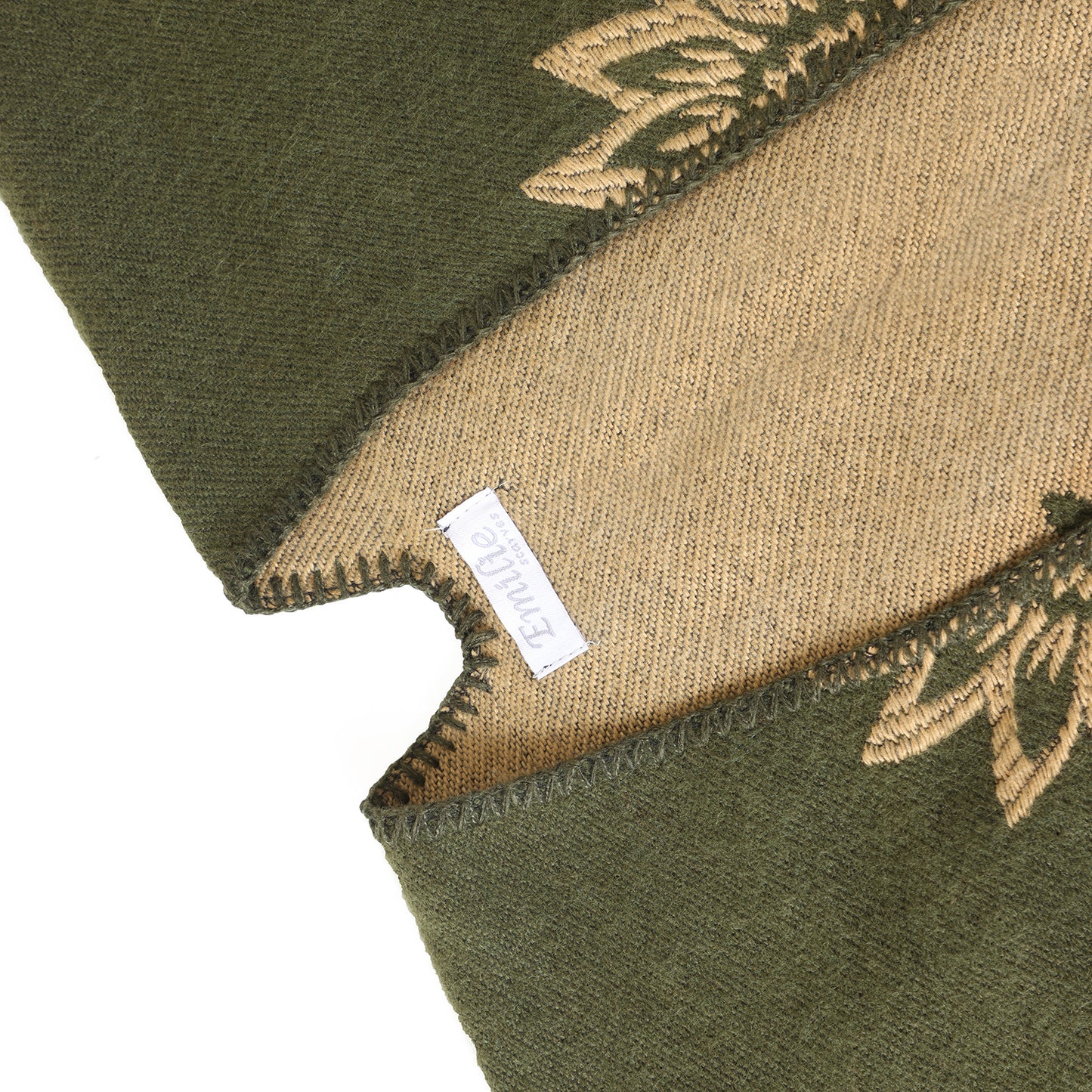 Winter Poncho green flower print