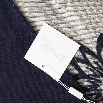 Winter Poncho black flower print