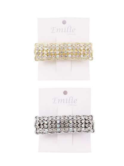 Haarspeld strass zilver