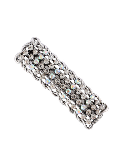 Haarspeld strass zilver