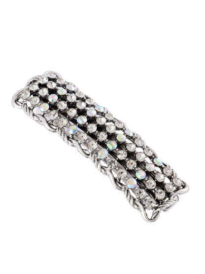 Haarspeld strass zilver