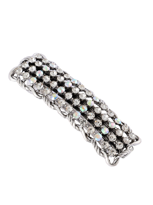 Haarspeld strass zilver