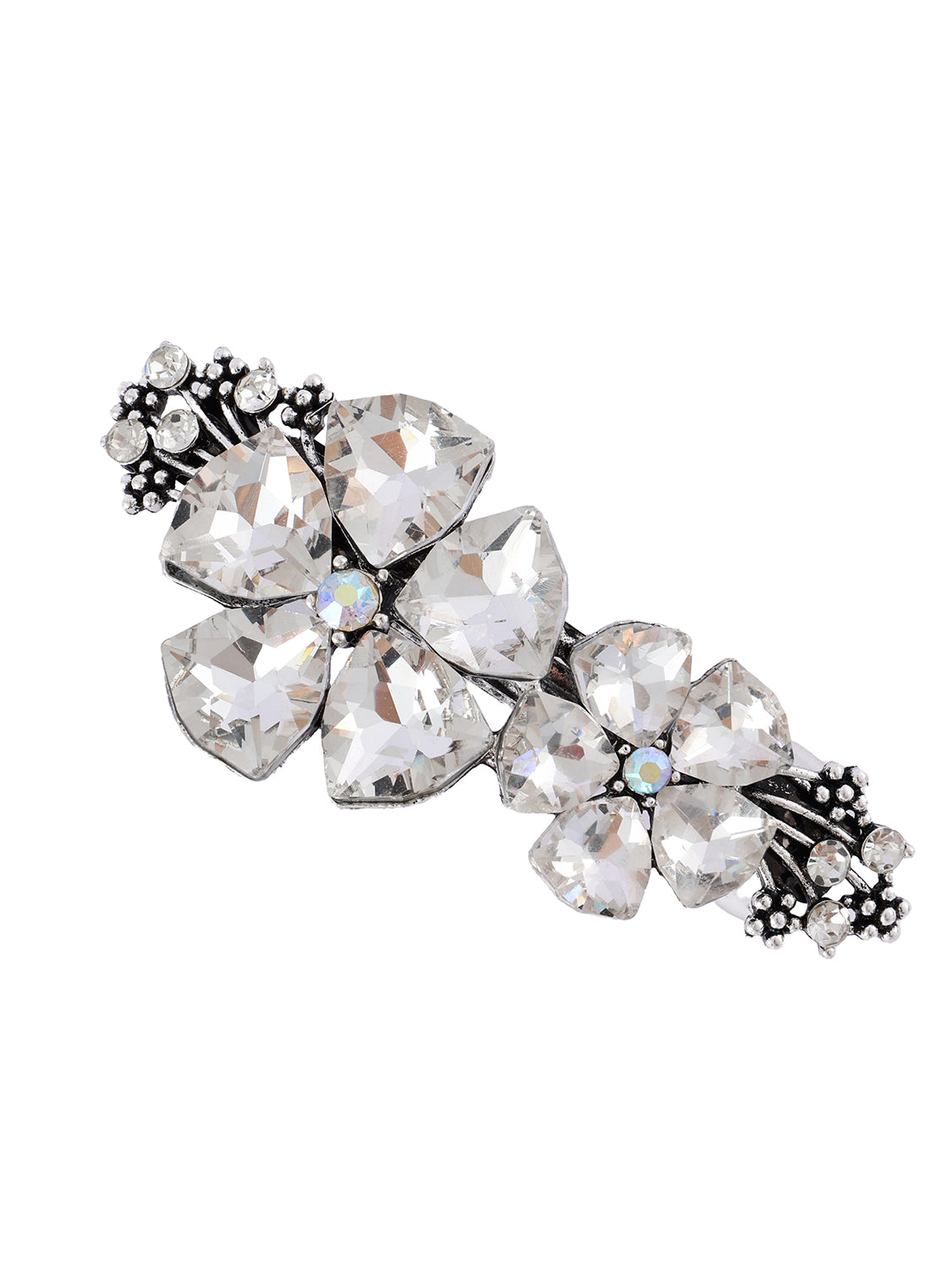 Haarspeld bloemen zilver