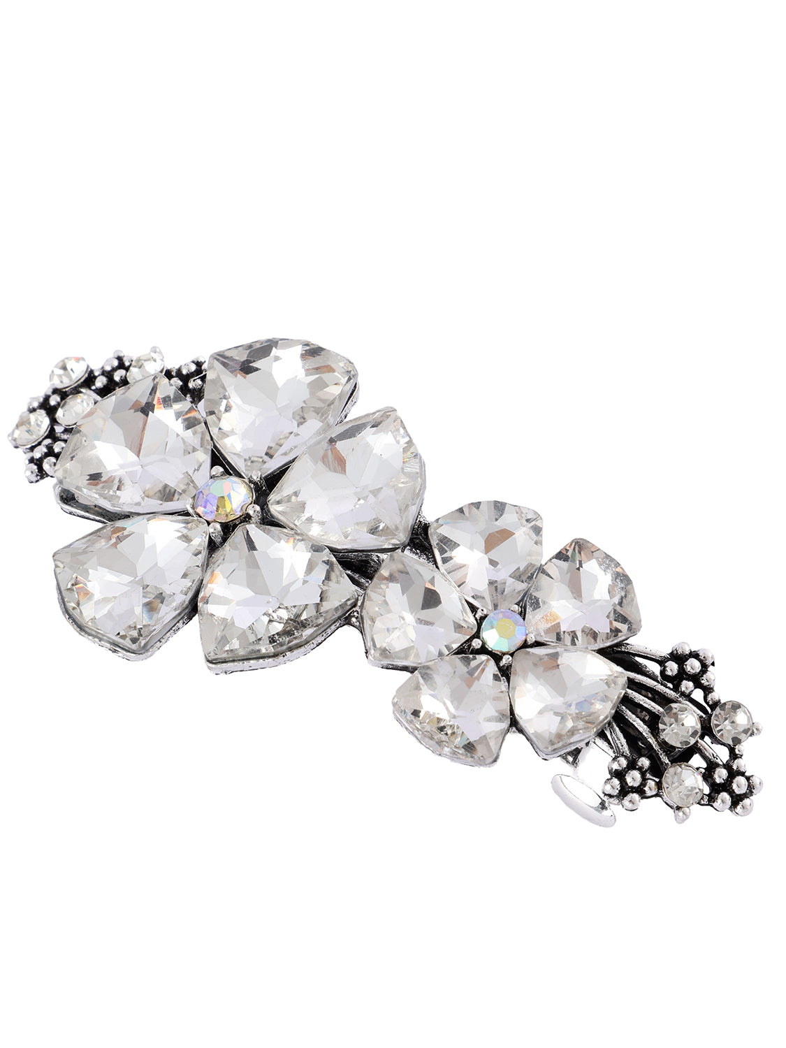 Haarspeld bloemen zilver