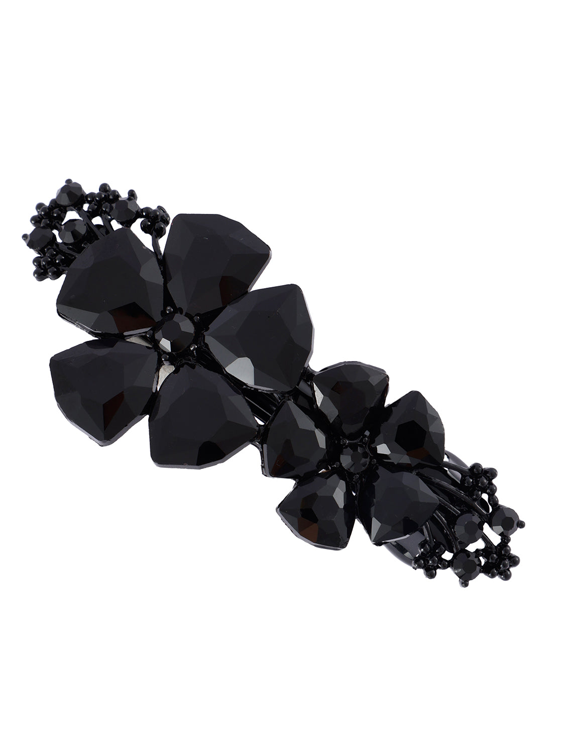 Haarspeld bloemen zwart