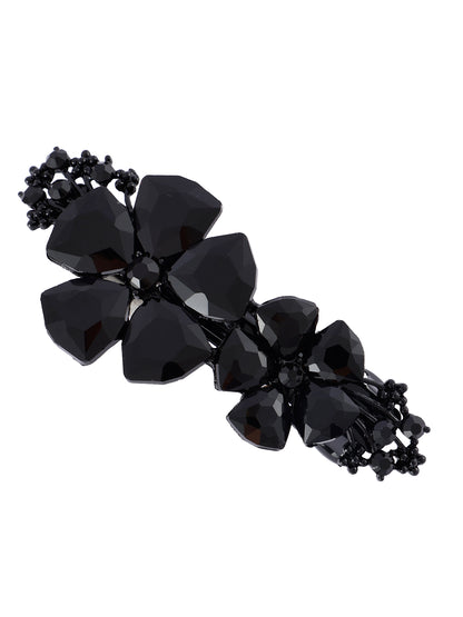 Haarspeld bloemen zwart