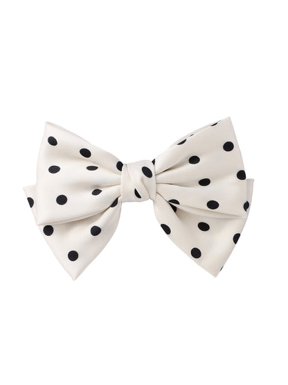 Haarspeld strik polkadots wit