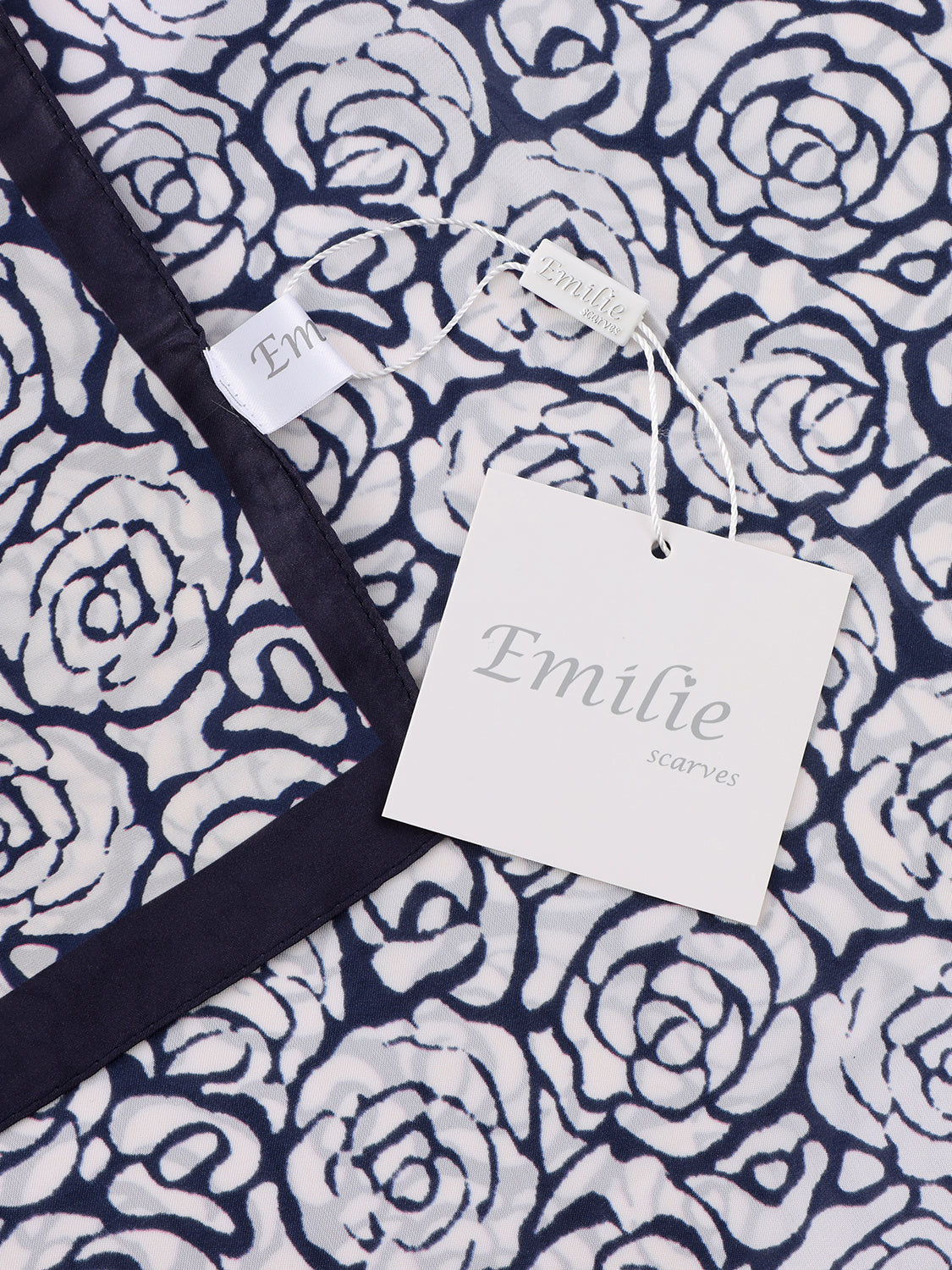 Sjaal met rozen blauw