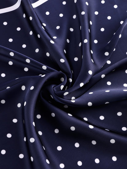 Sjaal met stippen print blauw