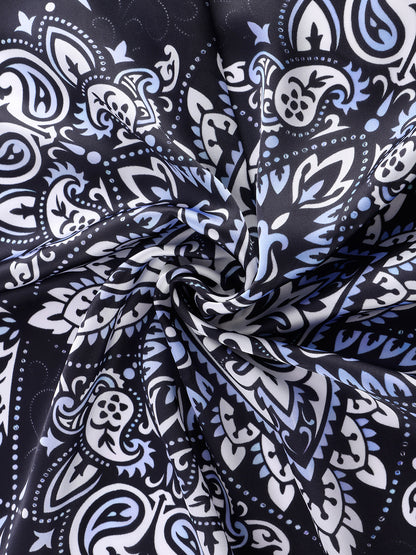 Sjaal met print blauw
