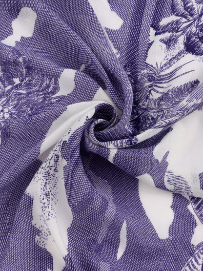 Sjaal vierkant met print blauw wit