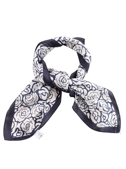Sjaal met rozen blauw