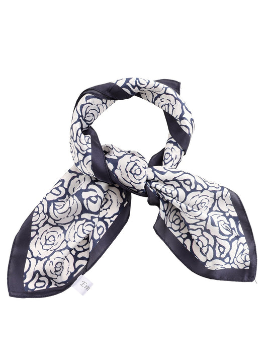 Sjaal met rozen blauw
