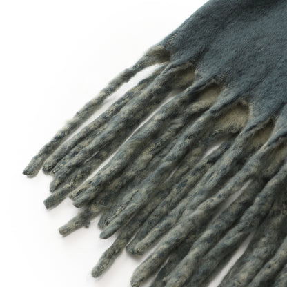 Two-tone winter scarf dark green & light green