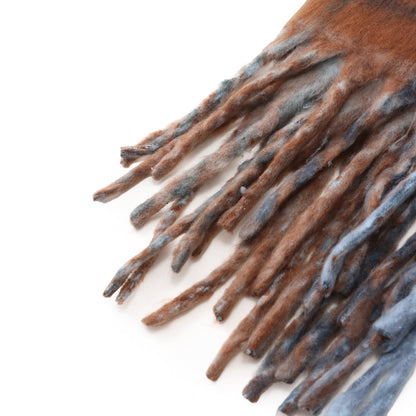 Two toned Checked print scarf blue