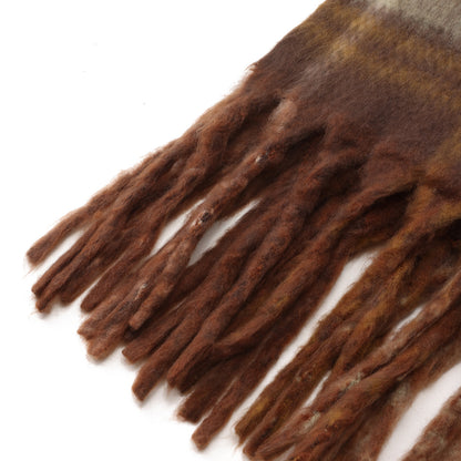 Two toned Checked print scarf brown