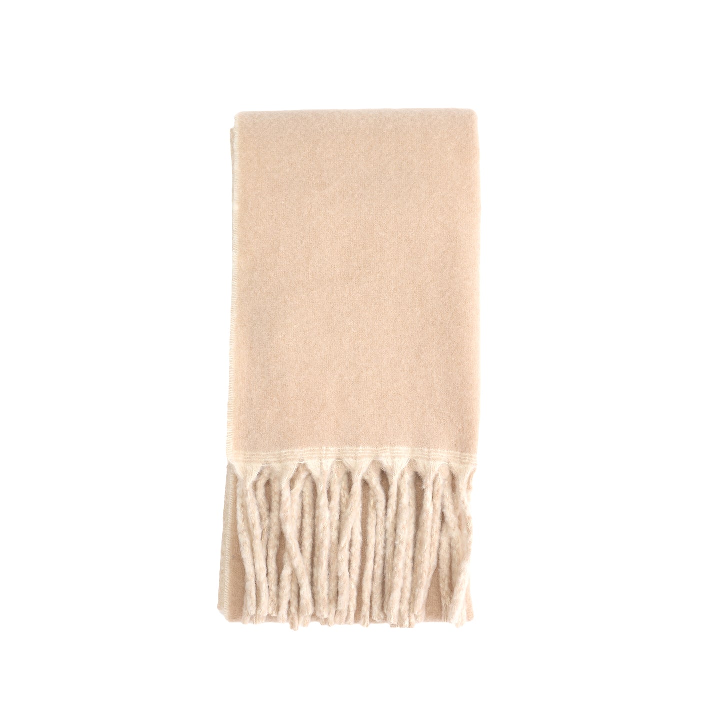 Winter scarf beige beige & off white