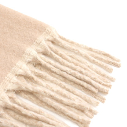 Winter scarf beige beige & off white