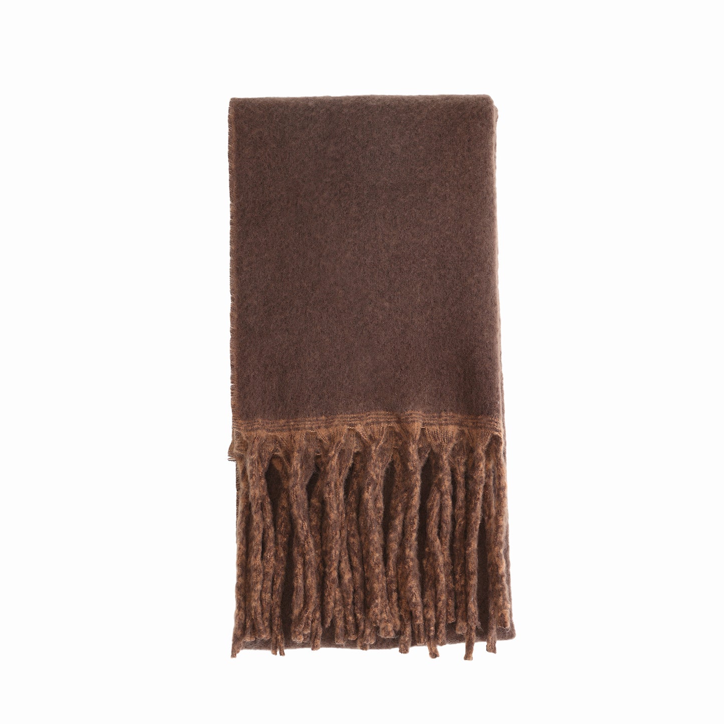 Two-tone winter scarf brown & camel